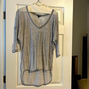 Express Gray Burnout 3/4 length sleeve tee